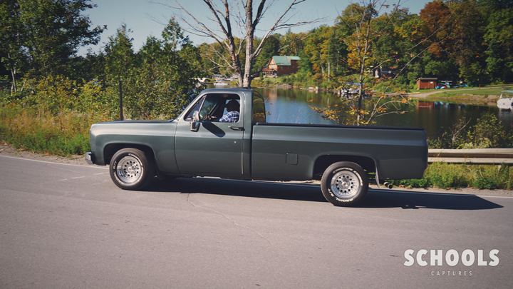 Dark gray-green square body